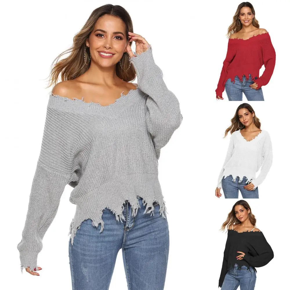 Knitted Sweater Sexy Off Shoulder V Neck Long Sleeve Tops Elegant Ladies Casual Warm Sweater Pullover Tops 2020 Autumn Fashion
Knitted Sweater Sexy Off Shoulder V Neck Long Sleeve Tops Elegant Ladies Casual Warm Sweater Pullover Tops 2020 Autumn Fashion