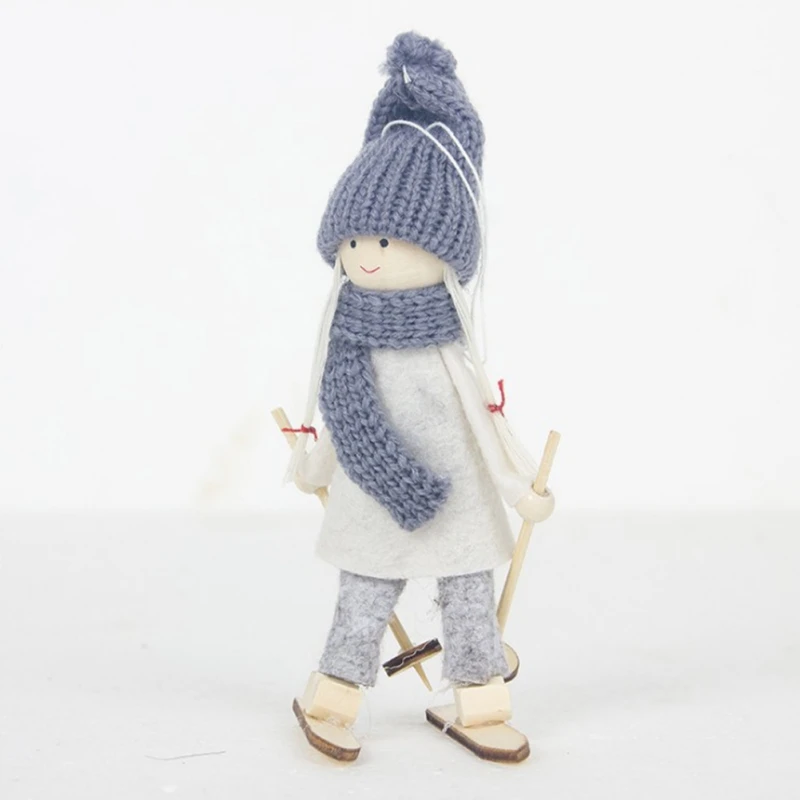 Creative Kawaii Christmas Angel Girl Ski Pendant Christmas Tree Decor For Home Xmas Cute Doll Party Decoration Kids Gift New