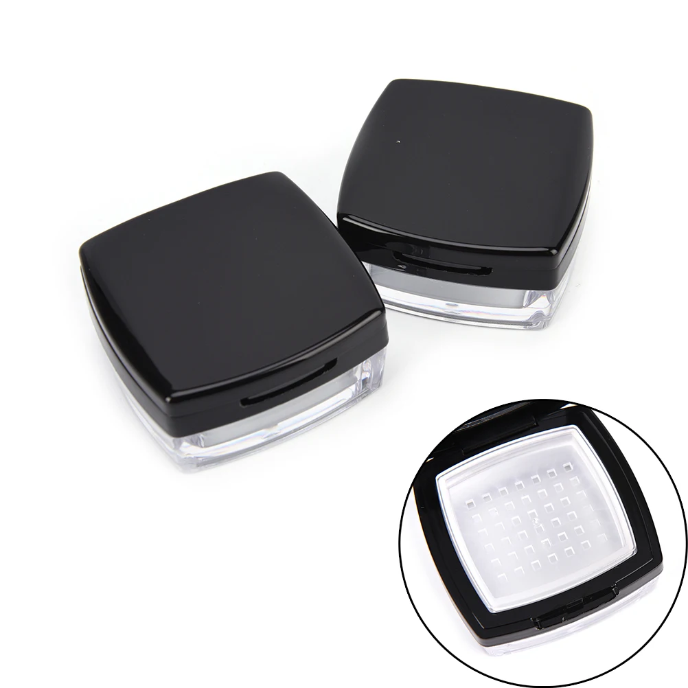 1PC Empty Black Loose Powder Case with Mirror Sifter Square Loose Powder Box with Sifter, Plastic Cosmetic Powder Container 10g
1PC Empty Black Loose Powder Case with Mirror Sifter Square Loose Powder Box with Sifter, Plastic Cosmetic Powder Container 10g