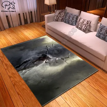 

Deer Pattern Square Anti-Skid Area Floor Mat 3D Rug Non-slip Mat Dining Room Living Room Soft Bedroom Carpet