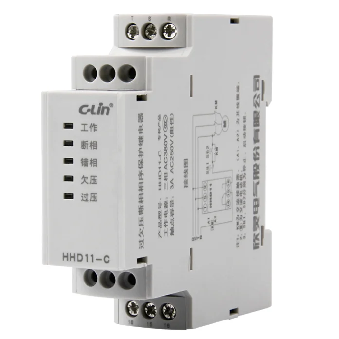 HHD11-C AC380V overvoltage and undervoltage phase sequence voltage unbalance protection motor relay
HHD11-C AC380V overvoltage and undervoltage phase sequence voltage unbalance protection motor relay