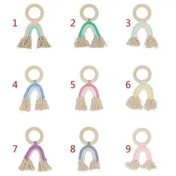 Newborn Teether Woven Rainbow Hand Bell Ring Baby Teething Molar Bracelet 
Newborn Teether Woven Rainbow Hand Bell Ring Baby Teething Molar Bracelet