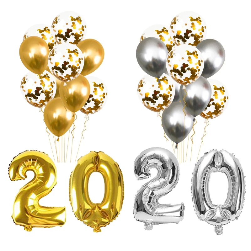 

Navidad 2020 Happy New Year Gold Foil Balloons Merry Christmas Decorations For Home New Year 2020 Air Globos Eve Party Decor