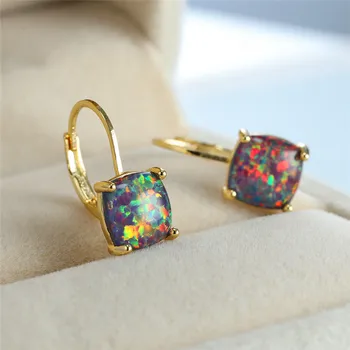 Classic Female Rainbow Opal Stone Earrings Charm Square Small Hoop Earrings Trendy Bridal Gold Color Wedding Earrings For Women
Classic Female Rainbow Opal Stone Earrings Charm Square Small Hoop Earrings Trendy Bridal Gold Color Wedding Earrings For Women