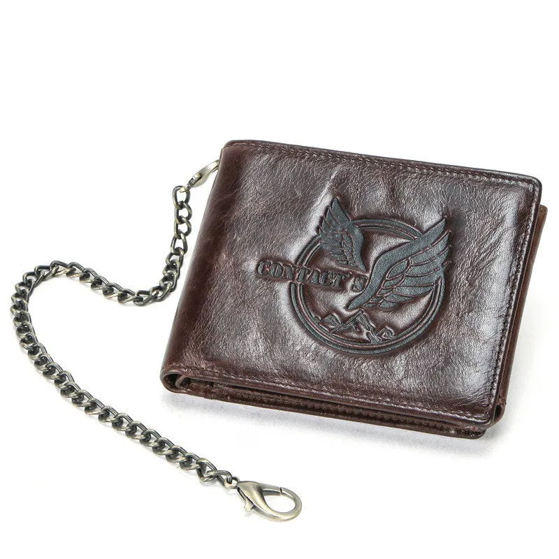 Fashion Men's Classic Cross Leather Wallet Tide with Iron Chain Multi-function Anti-lost Wallet Men's Cow Leather Short Wallet
Fashion Men's Classic Cross Leather Wallet Tide with Iron Chain Multi-function Anti-lost Wallet Men's Cow Leather Short Wallet