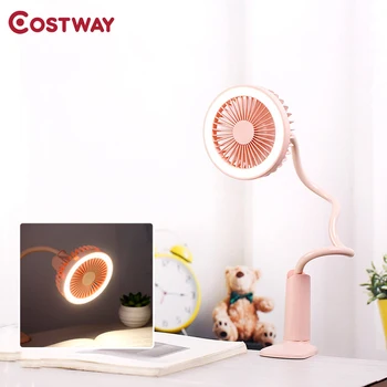 COSTWAY Portable 2 Speed Adjustable Table Clip Handy Small Fan LED Light USB Rechargeable Desk Desktop Cooling Mini Fan Home
COSTWAY Portable 2 Speed Adjustable Table Clip Handy Small Fan LED Light USB Rechargeable Desk Desktop Cooling Mini Fan Home