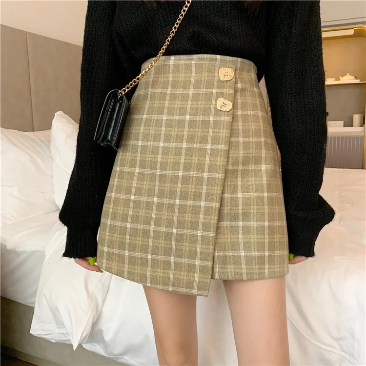 2019 Spring And Autumn New Style Korean-style Short Skirt Half-length Skirt Early Autumn A- line Skirt Women's Plaid Versatile H 
2019 Spring And Autumn New Style Korean-style Short Skirt Half-length Skirt Early Autumn A- line Skirt Women's Plaid Versatile H