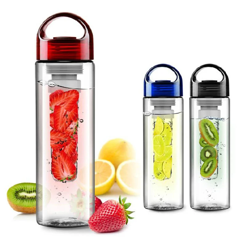 Фото Drink cup plastic 700ml Plastic Fruit Infuser Water Bottle with Filter Leakproof Sport Hiking Camping E2S | Дом и сад