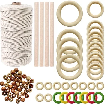 Macrame Cord Macrame Rope with Wood Beads Wood Ring and Wooden Stick for DIY Tapestry Wall Hanging Craft Dream Catchers
Macrame Cord Macrame Rope with Wood Beads Wood Ring and Wooden Stick for DIY Tapestry Wall Hanging Craft Dream Catchers