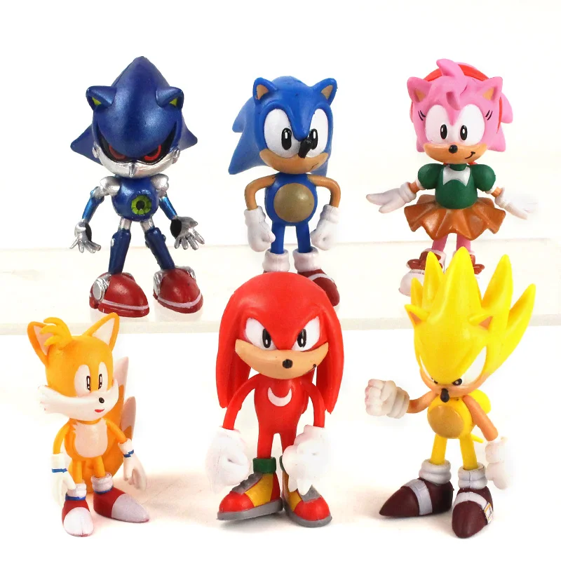 5-7cm 6pcs/set Sonic Boom Rare Dr Eggman Shadow Tails Characters PVC Sonic Action Figures Model Toy gifts for children