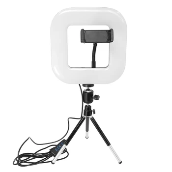 18cm Square USB LED Light Dimmable 3 Light Modes Table Light With Tripod Stand Cell Phone Holder For Live Streaming Makeup
18cm Square USB LED Light Dimmable 3 Light Modes Table Light With Tripod Stand Cell Phone Holder For Live Streaming Makeup