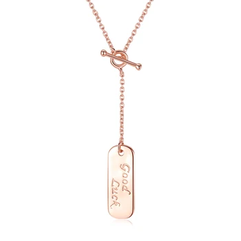 MetJakt S925 Sterling Silver Nameplate Lucky Rose Gold Tag Letter Necklace for Ladies
MetJakt S925 Sterling Silver Nameplate Lucky Rose Gold Tag Letter Necklace for Ladies