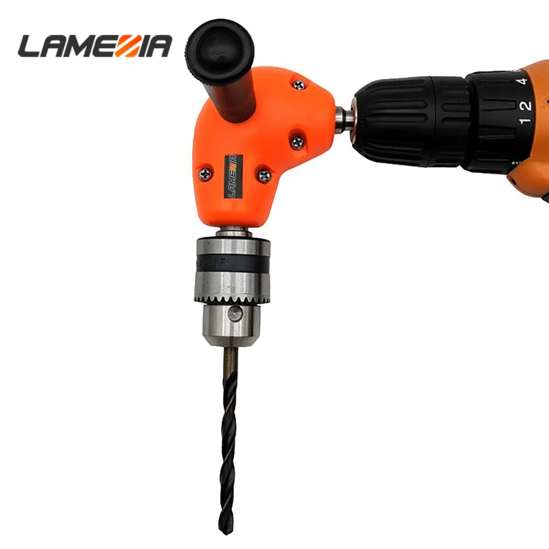 LAMEZIA portable 90 Degree Right Angle Drill Bit Chuck Practical Durable Keyless Adapter Attachment Wood Drilling
LAMEZIA portable 90 Degree Right Angle Drill Bit Chuck Practical Durable Keyless Adapter Attachment Wood Drilling