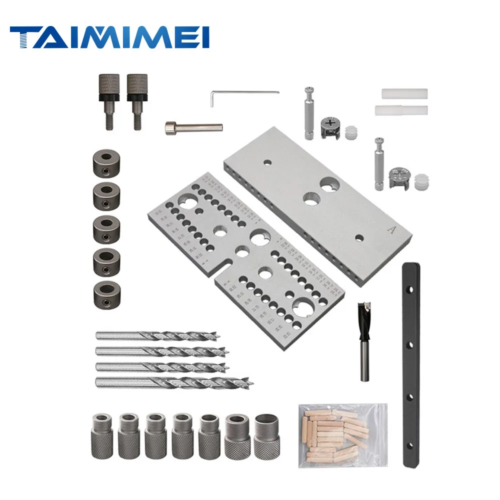 

TAIMIMEI 3 In 1 Dowelling Jig Woodworking Drill Locator Adjustable Drilling Guide Punching Locator Jig Carpenter Tools