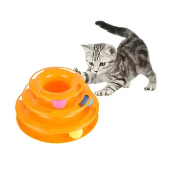 Funny Pet Toys Cat Crazy Ball Disk Interactive Amusement Plate Play Disc Trilaminar Turntable Two Layer Cat Toy Tower Track Disc 
Funny Pet Toys Cat Crazy Ball Disk Interactive Amusement Plate Play Disc Trilaminar Turntable Two Layer Cat Toy Tower Track Disc