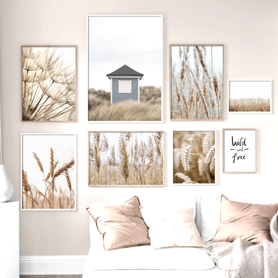 

Autumn Plant Wheat Dandelion Reed Flower Wall Art Canvas Painting Nordic Posters And Prints Wall Pictures For Living Room Decor