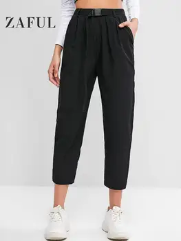Zaful Autumn Pure Color Women Causal Trousers High Rise Push Buckle Belt Pants Pockets Loose Straight Ankle Length Femme Pants
Zaful Autumn Pure Color Women Causal Trousers High Rise Push Buckle Belt Pants Pockets Loose Straight Ankle Length Femme Pants