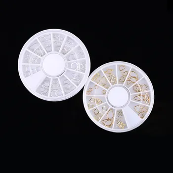 1 Box 12 Styles High Quality New Gold and Silver Nails Metal Ring Pierced Nail Applique 3D Charm DIY Nail Art Design
1 Box 12 Styles High Quality New Gold and Silver Nails Metal Ring Pierced Nail Applique 3D Charm DIY Nail Art Design