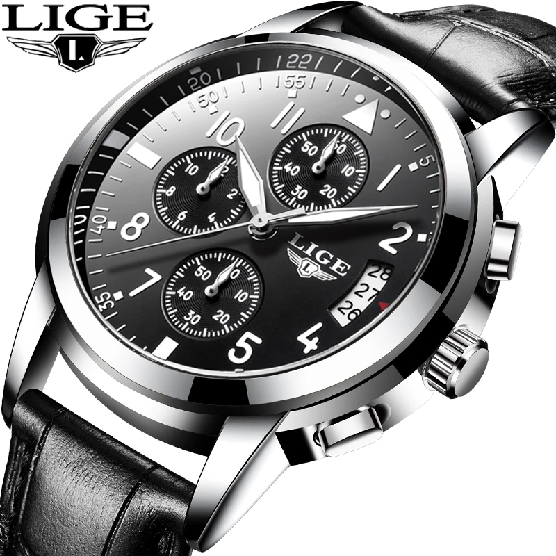 LIGE Men Casual Leather Business Clock Mens Watches Top Luxury Quartz Wrist Watch Men Sport Waterproof Chronograph Montre Homme 
LIGE Men Casual Leather Business Clock Mens Watches Top Luxury Quartz Wrist Watch Men Sport Waterproof Chronograph Montre Homme