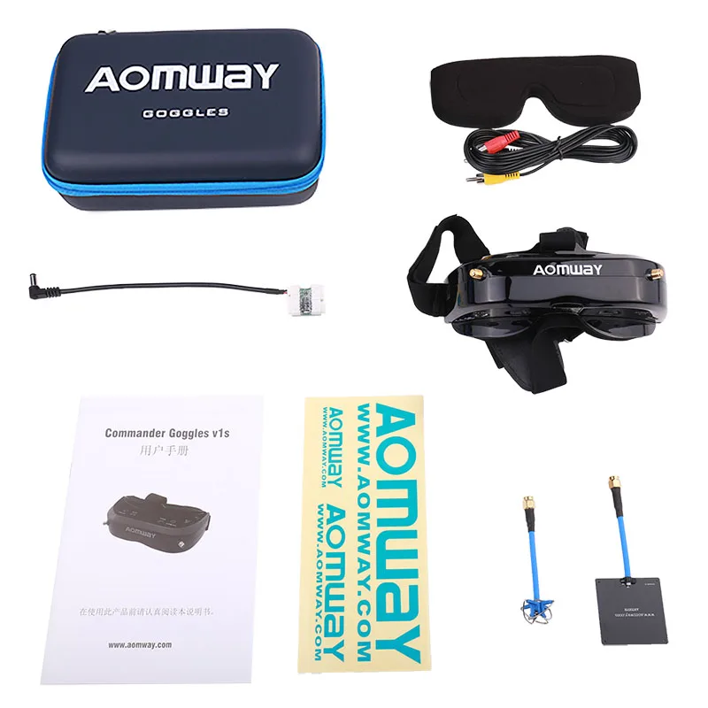 Видеогарнитура Aomway Commander Goggles V1S 2D 3D 64CH 5 8G FPV с поддержкой HDMI 720p DVR трекер для головы