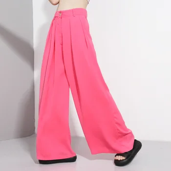 2020 Summer Women High Waist Solid Color Loose Casual Wide Leg Pants Female Streetwear Fashion Straight Harem Trouser 1206
2020 Summer Women High Waist Solid Color Loose Casual Wide Leg Pants Female Streetwear Fashion Straight Harem Trouser 1206