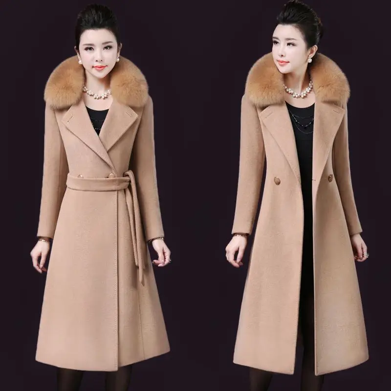 Autumn Winter 2019 New Fashion Women Woolen Coat Slim Women's Jacket Fur Collar Cashmere Coat warm Jacket Female Wool Outerwear 
Autumn Winter 2019 New Fashion Women Woolen Coat Slim Women's Jacket Fur Collar Cashmere Coat warm Jacket Female Wool Outerwear