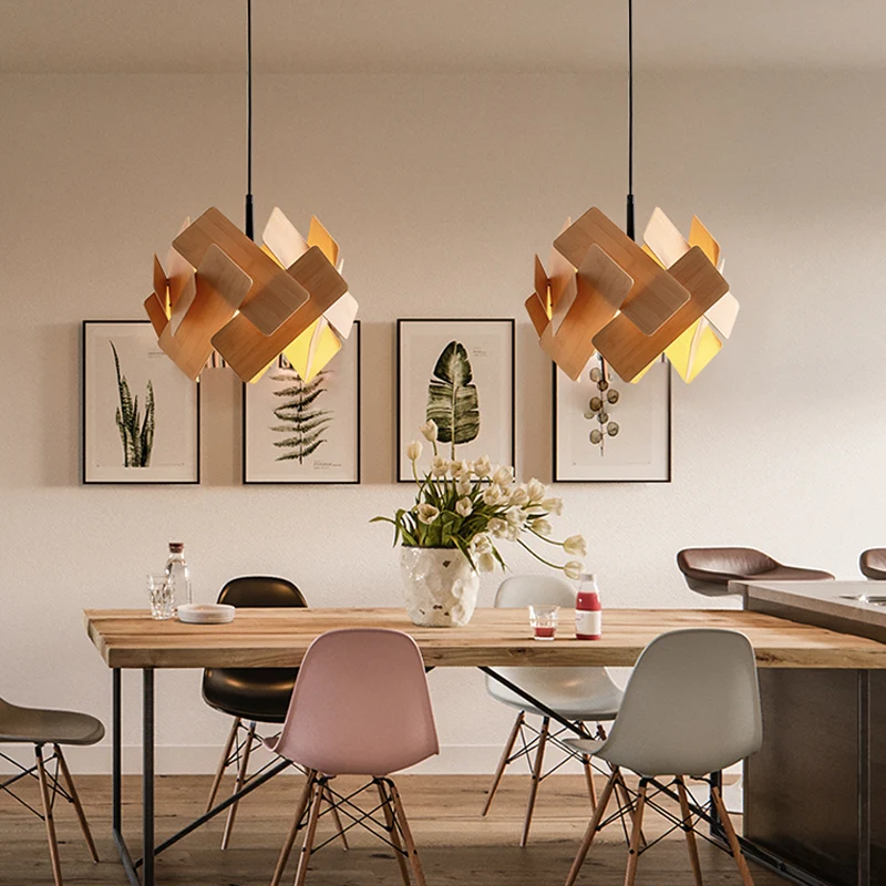 Фото Дизайнерские подвесные светильники в стиле пост-модерн креативная деревянная