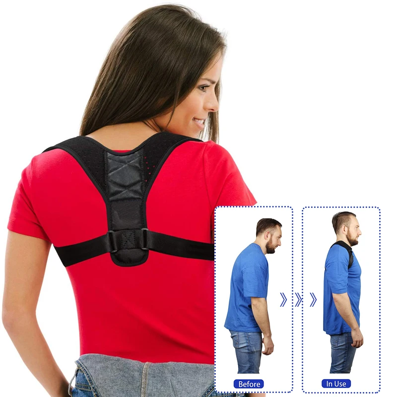

SKDK Adjustable Brace Support Belt Posture Corrector Brace Shoulder Clavicle Spine Back Shoulder Lumbar Posture Correction