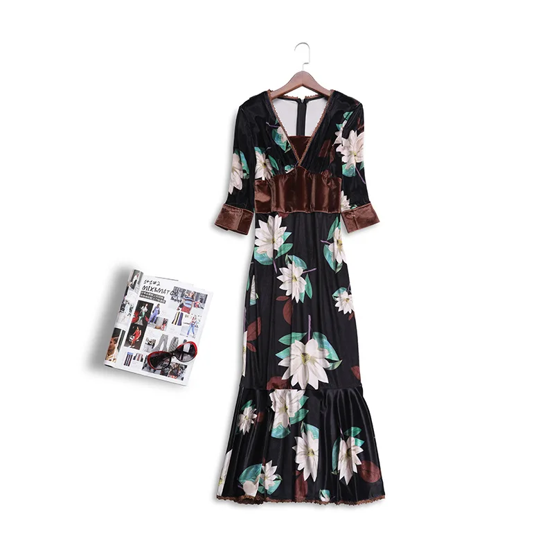 Boollili 2020 Autumn New Womens Floral Velvet Dress Female Vintage Long Dresses For Women Bodycon Dress vestido de festa 
Boollili 2020 Autumn New Womens Floral Velvet Dress Female Vintage Long Dresses For Women Bodycon Dress vestido de festa