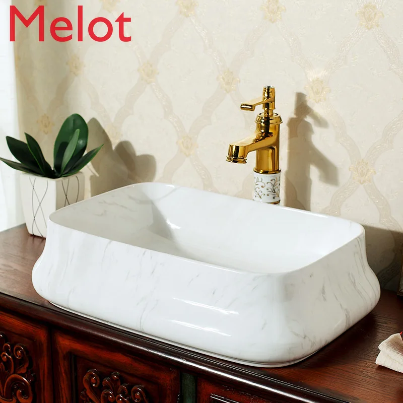 Ceramic Art Basin Table Basin Rectangular Wash Basin European Style Bathroom Wash Basin Marble
Ceramic Art Basin Table Basin Rectangular Wash Basin European Style Bathroom Wash Basin Marble