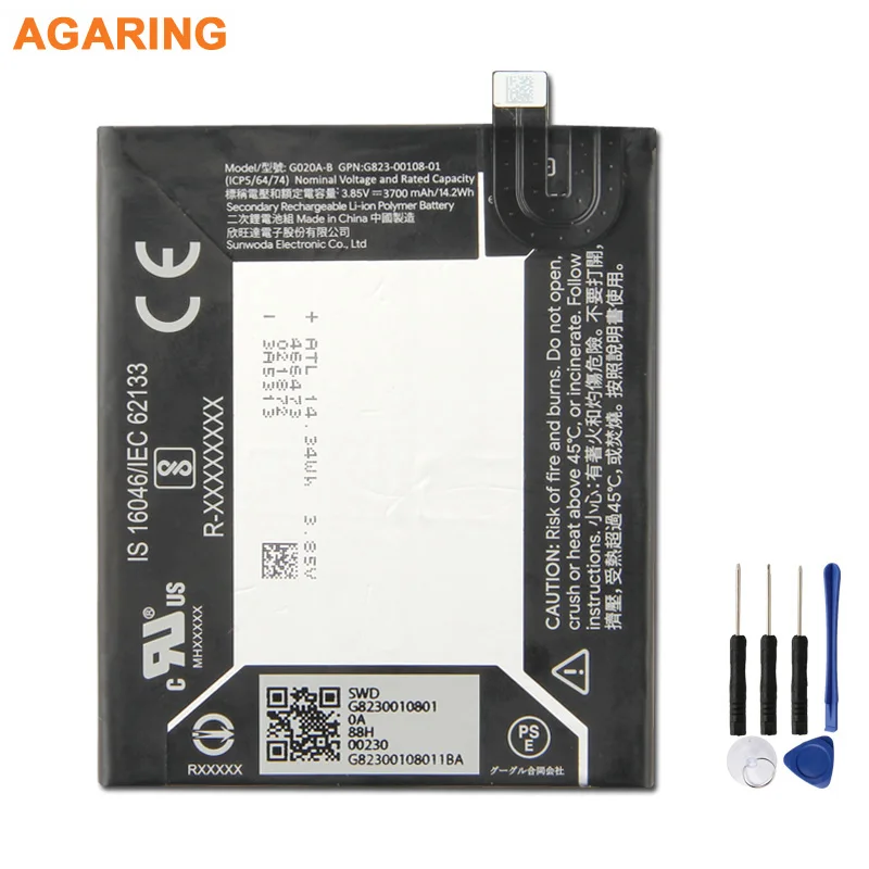 Agaring Original Replacement Battery G020A-B For Google pixel 3A Pixel 3lite Phone Batteries 3700mAh
Agaring Original Replacement Battery G020A-B For Google pixel 3A Pixel 3lite Phone Batteries 3700mAh