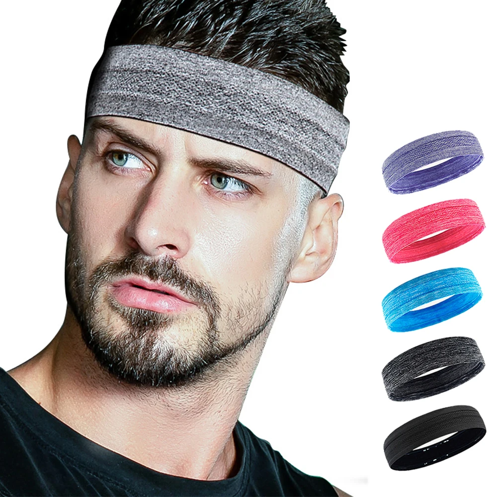 

Sport Headband Running Fitness Sweatband Elastic Absorbent Sweat Cycling Jog Tennis Yoga Gym Head Band Hair Bandage Men Women