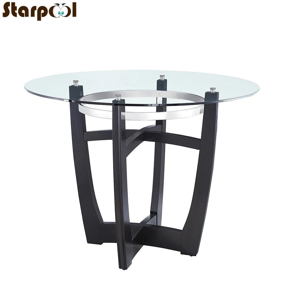 Dining Table 42" Glass Top Counter Height Table with Solid Wood Base Tempered Glass Dining Table
Dining Table 42" Glass Top Counter Height Table with Solid Wood Base Tempered Glass Dining Table
