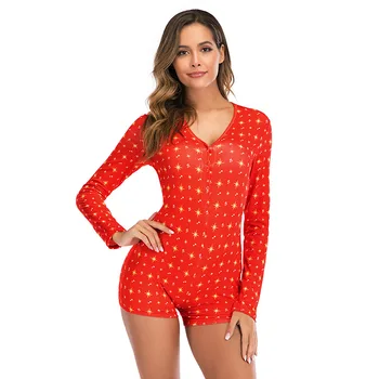 Sexy Women Deep V-neck Bodycon Sleepwear Jumpsuit Bodysuit Shorts Romper Bodysuit Leotard Long Sleeve Print Button Bodysuit New
Sexy Women Deep V-neck Bodycon Sleepwear Jumpsuit Bodysuit Shorts Romper Bodysuit Leotard Long Sleeve Print Button Bodysuit New