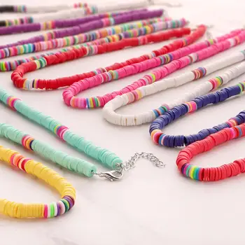12 Colors Boho Heisi Surfer Choker Polymer Clay Necklace Soft Pottery Choker Necklace Colorful Beads Collar Beach Jewelry Gifts
12 Colors Boho Heisi Surfer Choker Polymer Clay Necklace Soft Pottery Choker Necklace Colorful Beads Collar Beach Jewelry Gifts