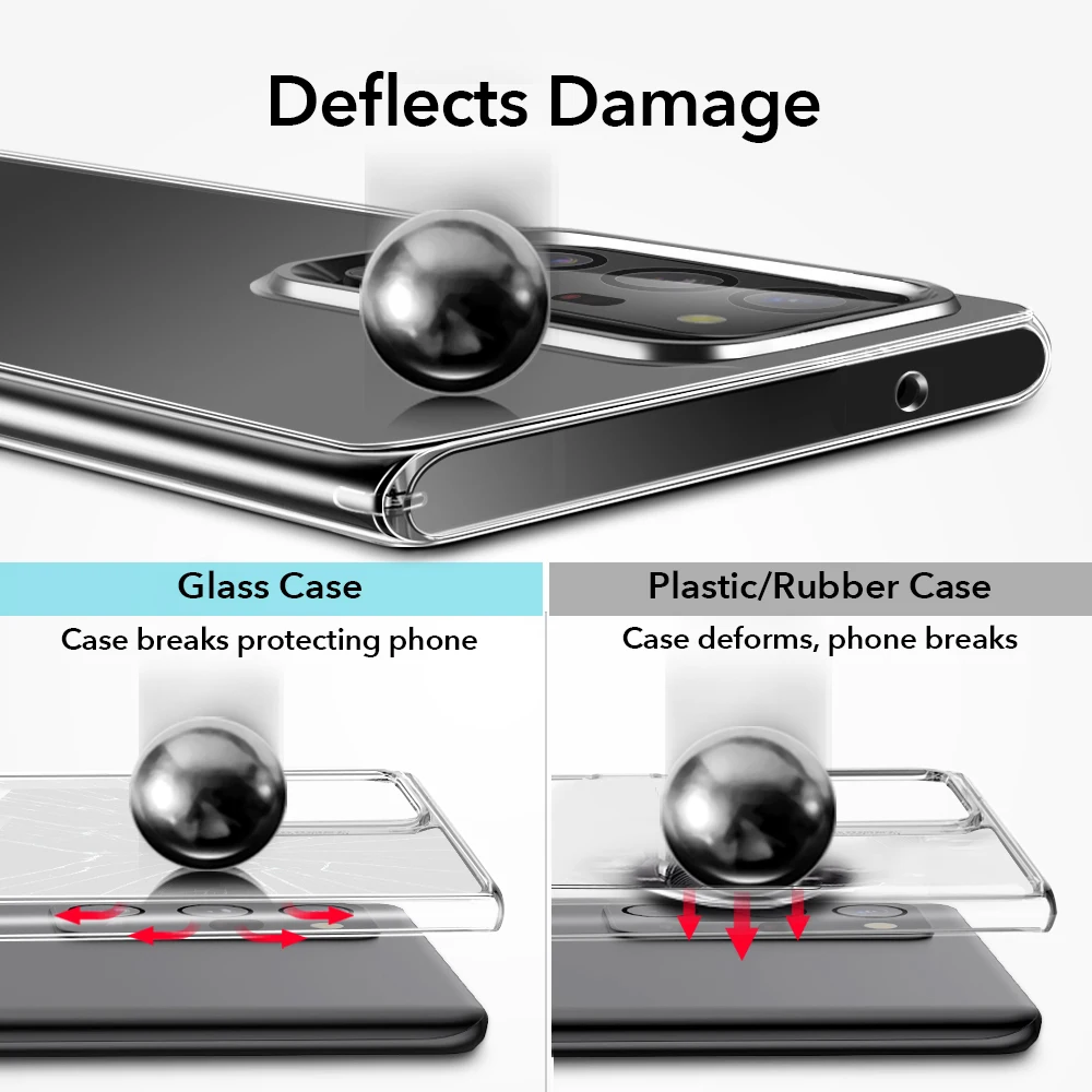 ESR-funda de vidrio templado para Samsung Galaxy, funda Ultra transparente para Samsung Galaxy Note 20 10 Plus S20 Note 9 10 5G S9 16