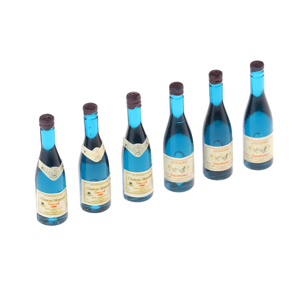 Handcrafts Miniature Foods Groceries Model Drink Wine Champagne Bottles For 1/12 Dolls House Dining Room Accessories 6 Pieces Handcrafts Miniature Foods Groceries Model Drink Wine Champagne Bottles For 1/12 Dolls House Dining Room Accessories 6 Pieces