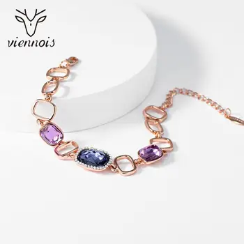 Viennois Rose Gold Color Bracelet For Women Colorful Rhinestone Geometric Trendy Charm Bracelet Fashion Jewelry 
Viennois Rose Gold Color Bracelet For Women Colorful Rhinestone Geometric Trendy Charm Bracelet Fashion Jewelry