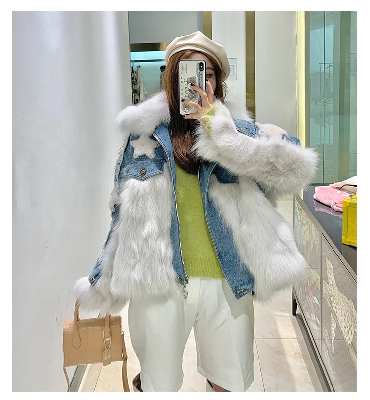 denim jacket with fur real fox fur star (17)