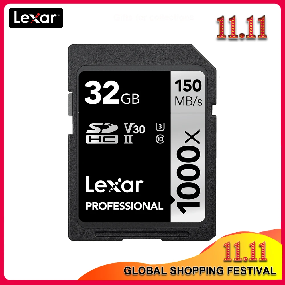 100% оригинал Lexar 1000X sd-карта UHS-II U3 SDHC 32 Гб карта памяти Carte SD скорость чтения до 150