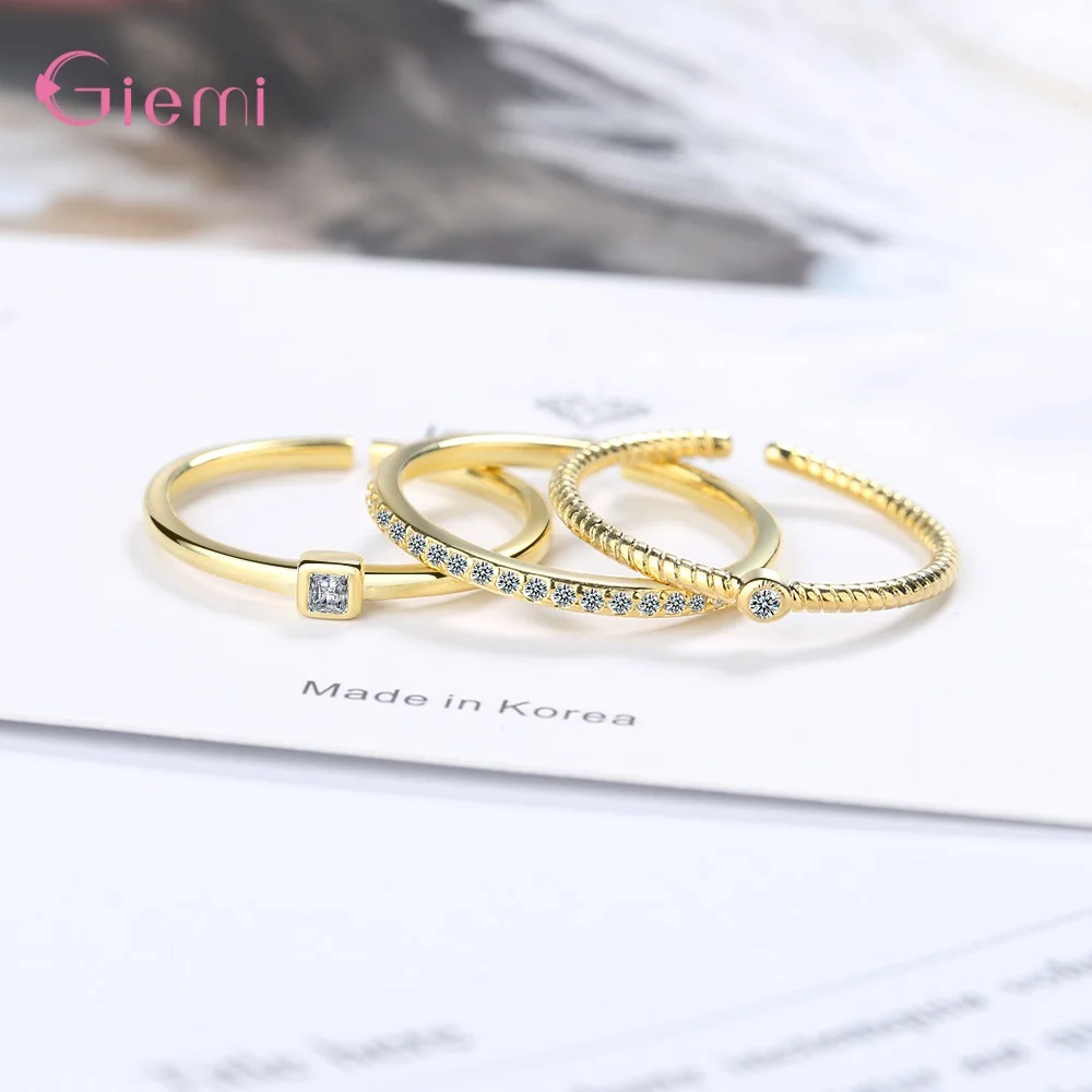 Three Pcs Set 925 Sterling Silver Geometric Gold Color Open Finger Rings For Women Wide Band Free Size Ring Jewelry
Three Pcs Set 925 Sterling Silver Geometric Gold Color Open Finger Rings For Women Wide Band Free Size Ring Jewelry