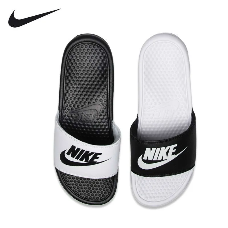 

NIKE BENASSI JDI Original Men's Black and White Sports Slippers Anti-slip Sandals 818736-011