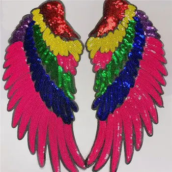 Hot selling colorful wings shape patches high quality sequins embroidery iron on patch for fashion DIY cloths decoration
Hot selling colorful wings shape patches high quality sequins embroidery iron on patch for fashion DIY cloths decoration