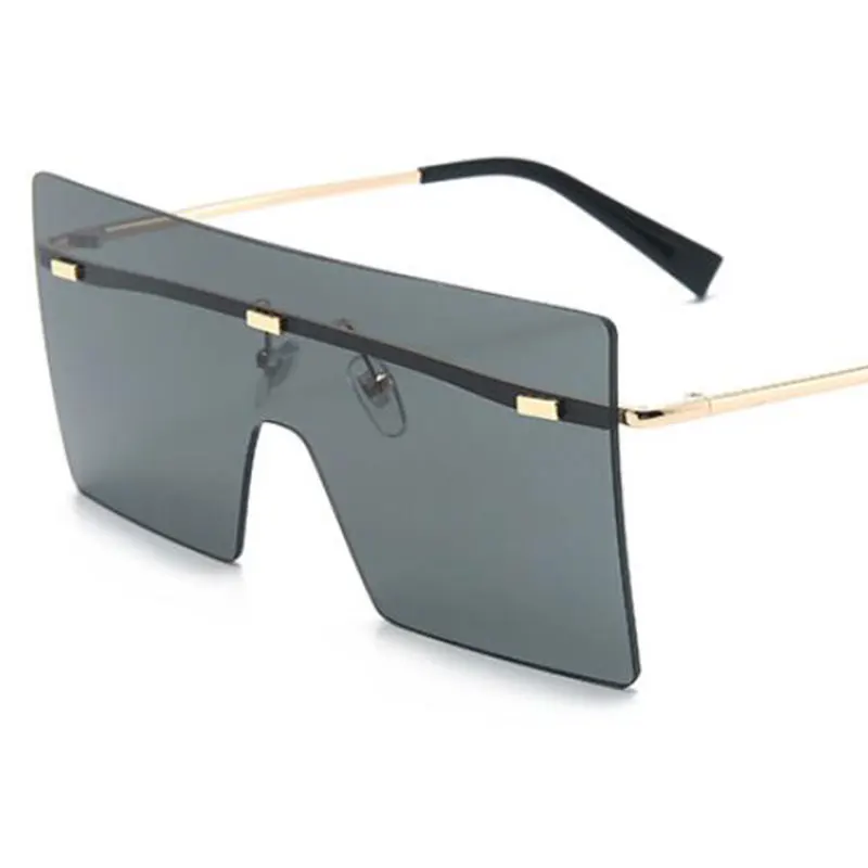 Квадратные модные безрамные негабаритные солнцезащитные очки 2020 дизайнерские