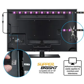 USB 5V LED Strip Backlight lamp Tape Ribbon RGB 60LEDs/M Bias lighting Desktop Flat Screen LCD TV HDTV Monitor PC 1M 2M 3M 4M 5M
USB 5V LED Strip Backlight lamp Tape Ribbon RGB 60LEDs/M Bias lighting Desktop Flat Screen LCD TV HDTV Monitor PC 1M 2M 3M 4M 5M