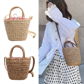 Handmade Straw Weave Bucket Bags Beach Crossbody Bags Woven Shopping Totes Rattan Women Summer Beach Travel Shoulder Bags
Handmade Straw Weave Bucket Bags Beach Crossbody Bags Woven Shopping Totes Rattan Women Summer Beach Travel Shoulder Bags