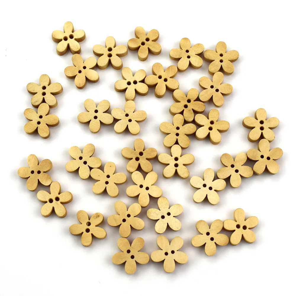 Description Picture 5 of item1000PCS 2-Hole 12MM Wooden Sewing Buttons Scrapbooking Flower Natural Color Two Holes DIY Wooden Buttons Sewing Craft