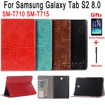 Case for Samsung Galaxy Tab S2 8.0 SM-T710 SM-T715 Crocodile Premium Leather Flip Smart Cover Tablet Shell + Pen + Film
Case for Samsung Galaxy Tab S2 8.0 SM-T710 SM-T715 Crocodile Premium Leather Flip Smart Cover Tablet Shell + Pen + Film