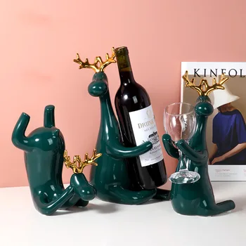European Ceramic Red Wine Rack Bottle Holder Creative Figurines Miniatures Deer Family Furnishing Article for Home Wedding Decor
European Ceramic Red Wine Rack Bottle Holder Creative Figurines Miniatures Deer Family Furnishing Article for Home Wedding Decor