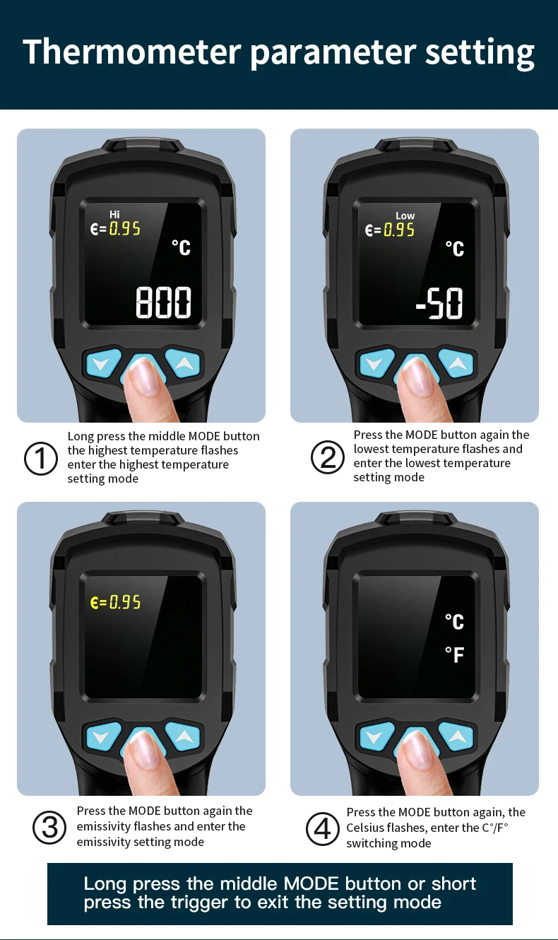 Generic MESTEK Drop Shipping Digital Pyrometer Thermometer Humidity